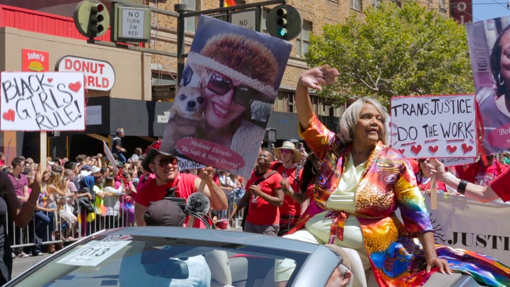 Miss Major auf dem Wagen der Pride Parade